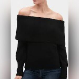 Pearl Black Off-Shoulder Sweater